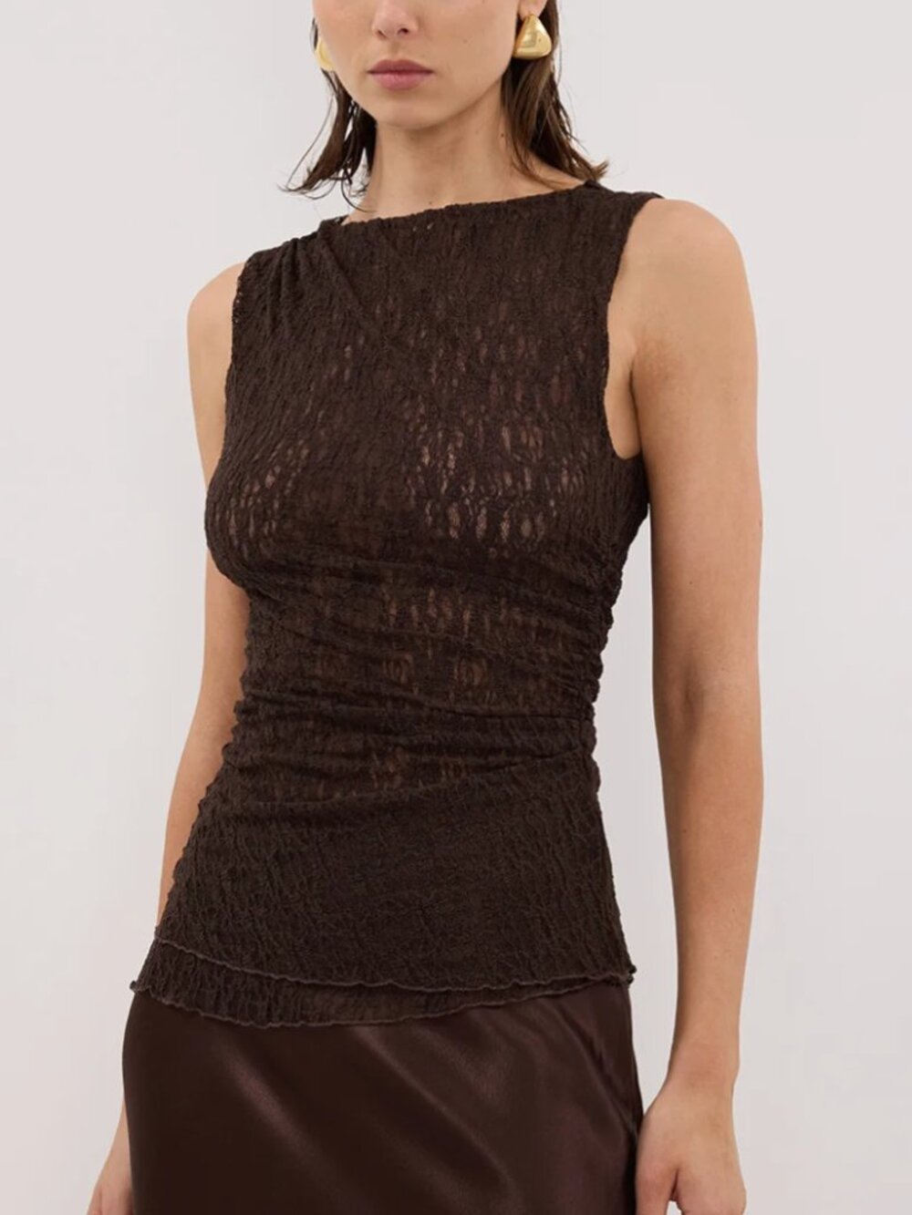 Dissh | Lizzie Lace Brown Top